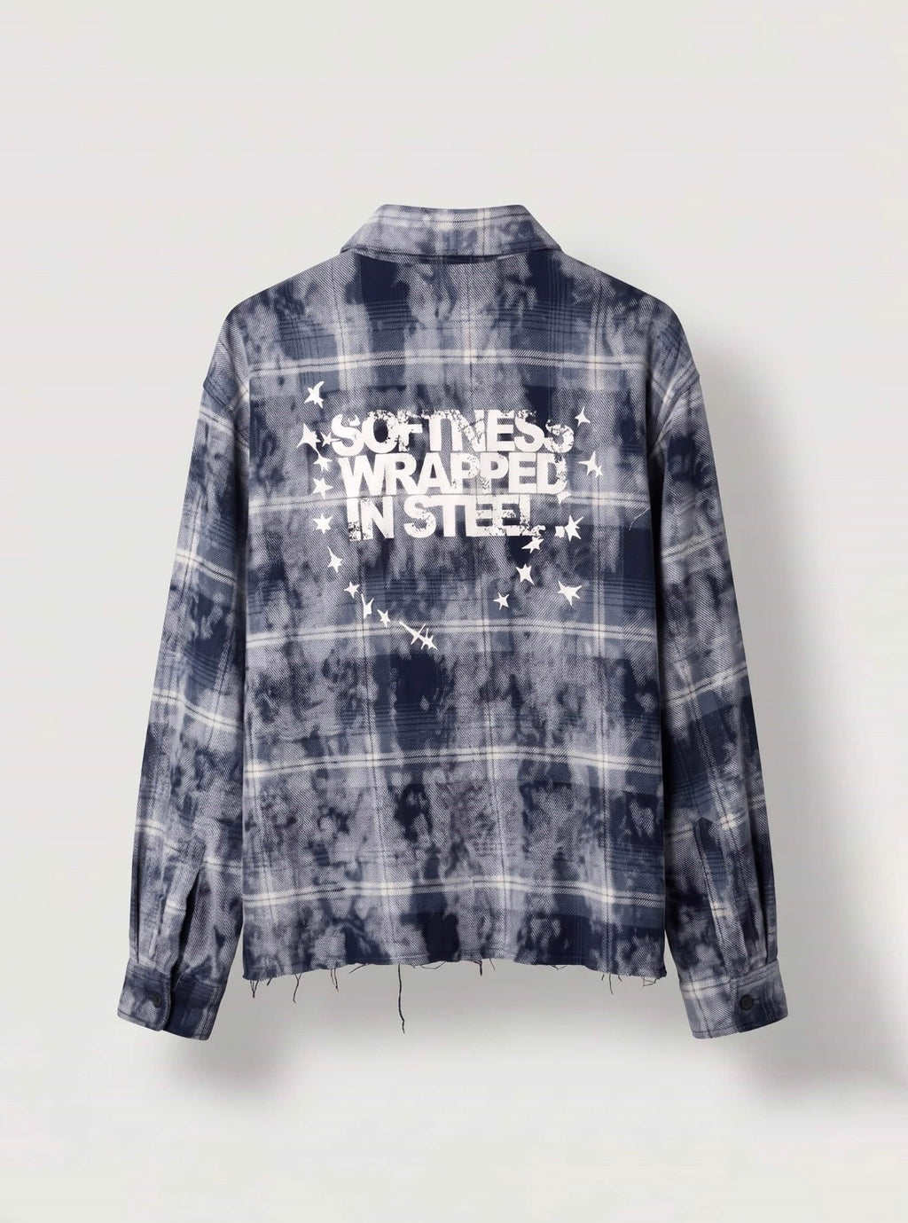 Këmishë Oversize me Karo blu-gri mbrapa