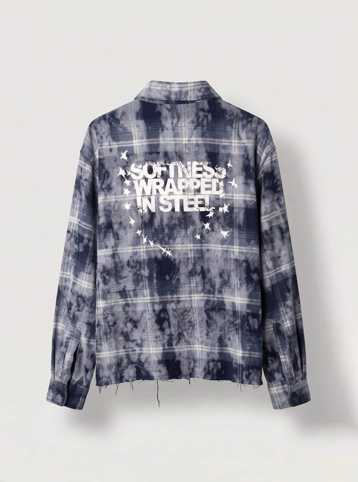Këmishë Oversize me Karo blu-gri mbrapa