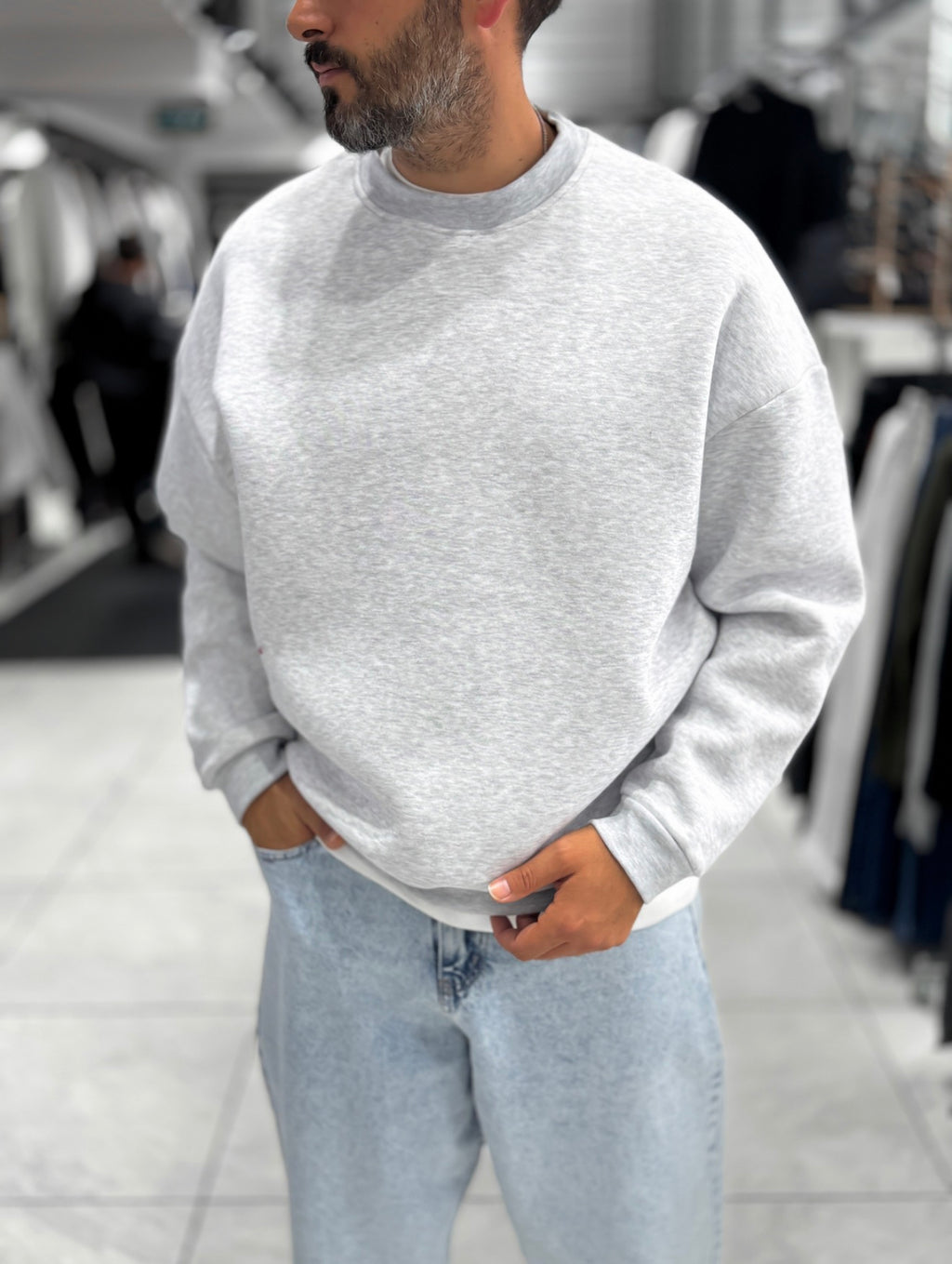 Duks basic oversize gri e çelët