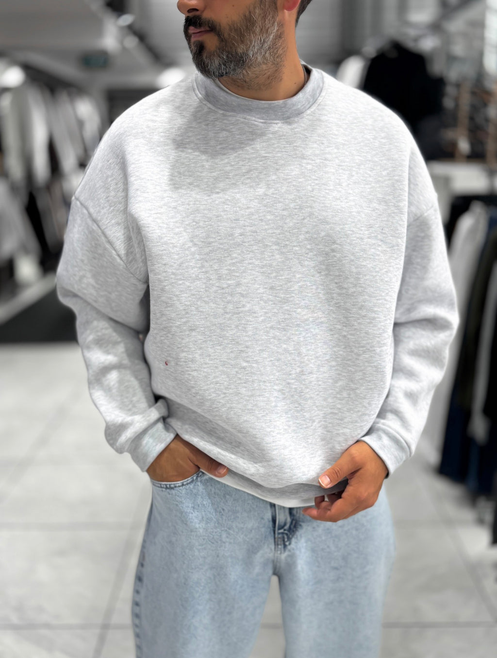 Duks basic oversize gri e çelët