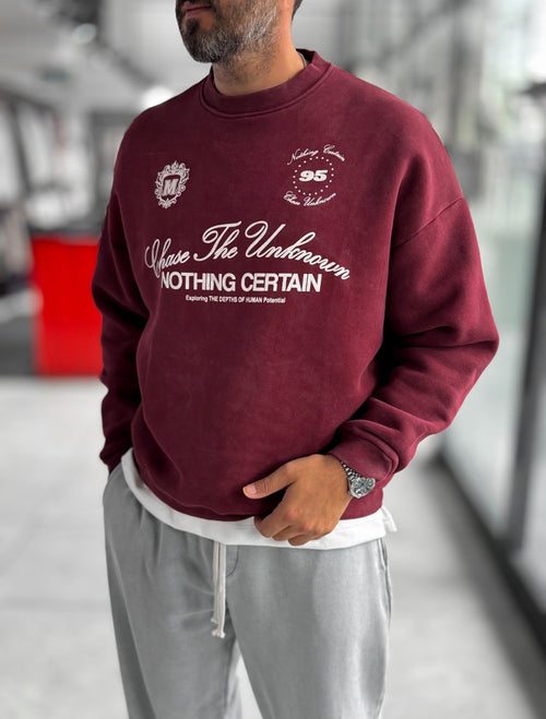 Duks Chase The Unknown oversize bordo - afër