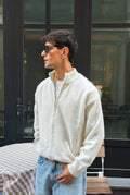 Duks oversize fleece i bardhë - para