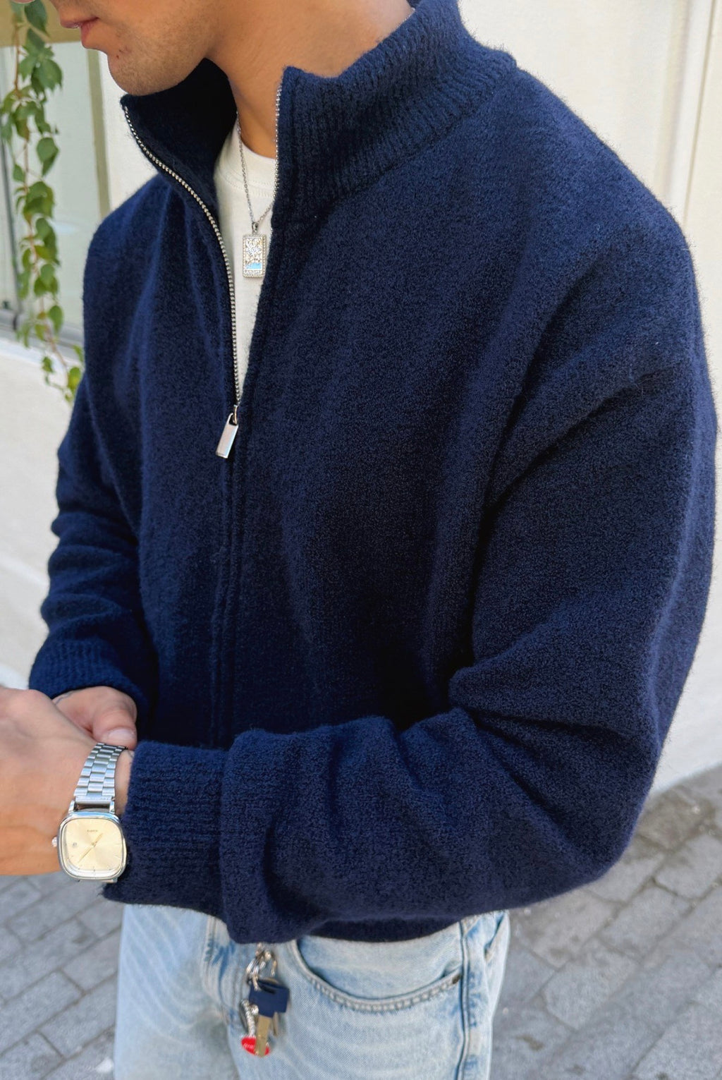 Duks oversize fleece navy - anash