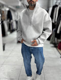 Duks oversize gjysmë-zip gri