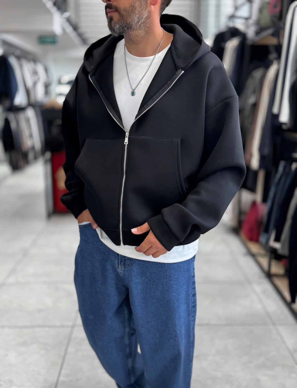 Duks Panda oversize me zip i zi