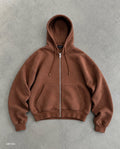 Hoodie Basic kafe me zinxhir