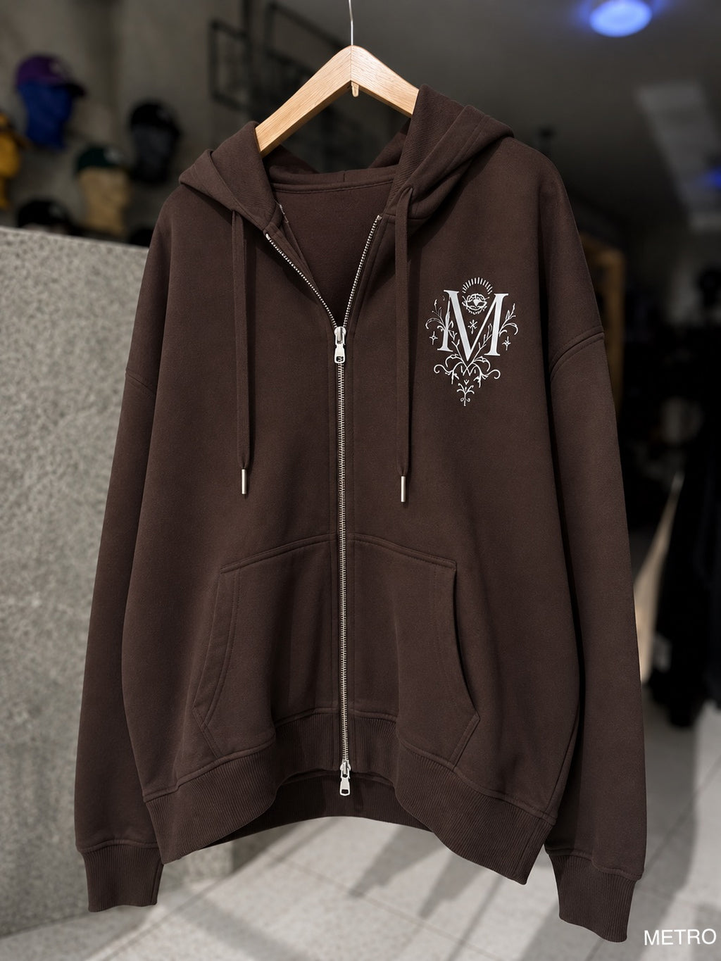 Hoodie METRO kafe me zinxhir