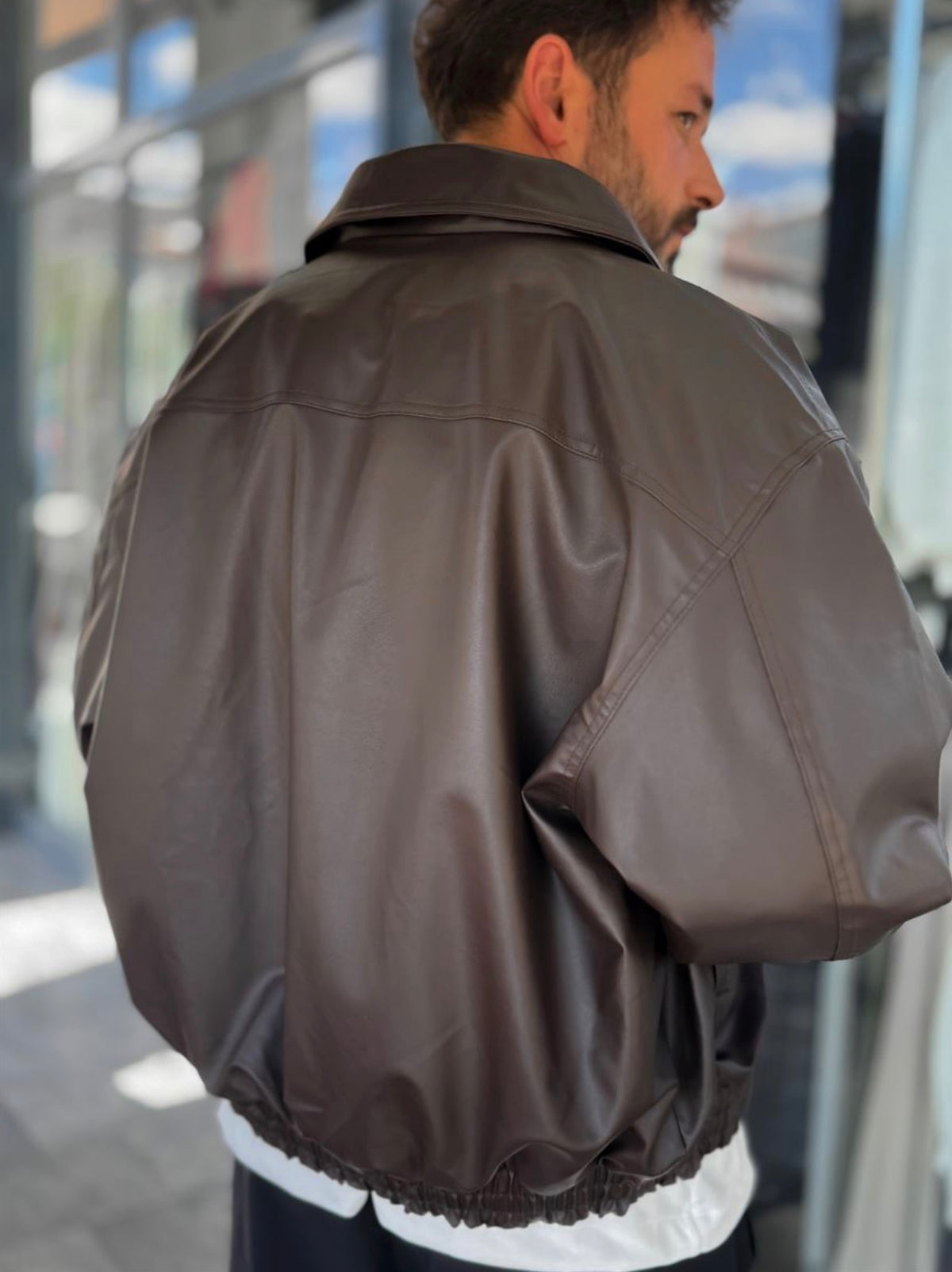 Jakne Oversize Basic Kafe mbrapa